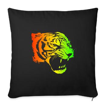 Tigre rasta - Housse de coussin décorative 45 x 45 cm - noir - Devant