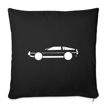Voiture de sport DeLorean _minimal _white - Housse de coussin décorative 45 x 45 cm - noir - Devant