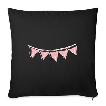 Wimpel Girlande _outline_white_rosé - Sofakissenbezug 45 x 45 cm - Schwarz - Vorne