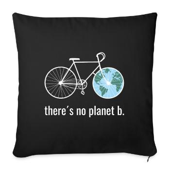 planet b_Fahrrad_white_world color - Sofa pillowcase 17,3'' x 17,3'' (45 x 45 cm) - black - Front