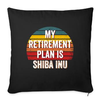 Shiba Inu Token - Shiba inu, Shiba inu crypto - Sofa pillowcase 17,3'' x 17,3'' (45 x 45 cm) - black - Front