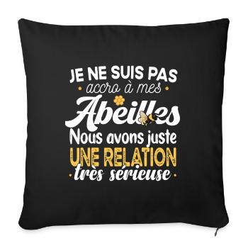 Abeille abeilles. Apiculture apiculteur. Cadeau - Housse de coussin décorative 45 x 45 cm - noir - Devant