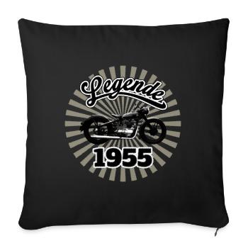 Motorrad Legende 1955 DDR - Sofakissenbezug 45 x 45 cm - Schwarz - Vorne