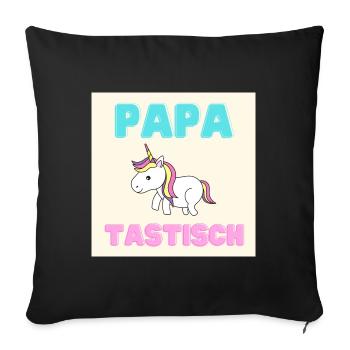 papatastic - Unicorn (Unicorn) Version - Sofa pillowcase 17,3'' x 17,3'' (45 x 45 cm) - black - Front