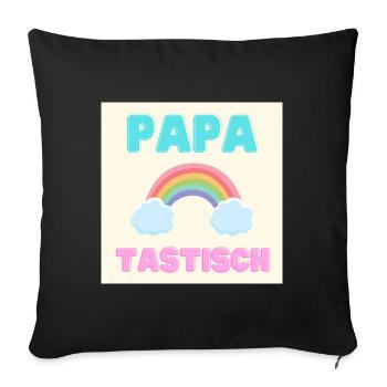 papatastic - Rainbow (Rainbow) Version - Sofa pillowcase 17,3'' x 17,3'' (45 x 45 cm) - black - Front