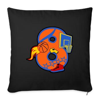 Basketball 8th Birthday Party Number 8 - 8 Years - Sofa pillowcase 17,3'' x 17,3'' (45 x 45 cm) - black - Front