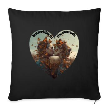 Les papillons dans l’estomac sont des sentiments merveilleux - Housse de coussin décorative 45 x 45 cm - noir - Devant