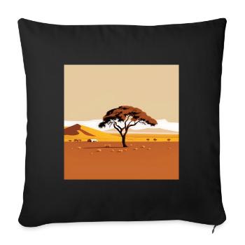 Time out in the desert - Sofa pillowcase 17,3'' x 17,3'' (45 x 45 cm) - black - Front