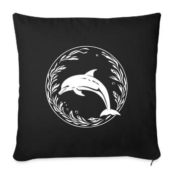 dauphin - Housse de coussin décorative 45 x 45 cm - noir - Devant