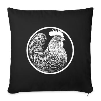 Rooster - Sofa pillowcase 17,3'' x 17,3'' (45 x 45 cm) - black - Front
