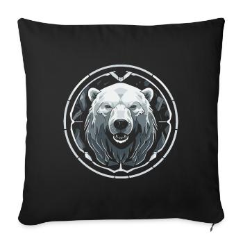 Polar bear - Sofa pillowcase 17,3'' x 17,3'' (45 x 45 cm) - black - Front