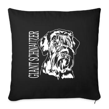 Schnauzer géant Portrait Chien Chiens IGP Wilsigns - Housse de coussin décorative 45 x 45 cm - noir - Devant