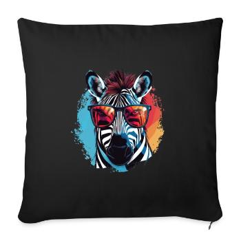zebra sunglasses - Sofakissenbezug 45 x 45 cm - Schwarz - Vorne