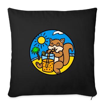 Squirrel drink juice - Sofa pillowcase 17,3'' x 17,3'' (45 x 45 cm) - black - Front