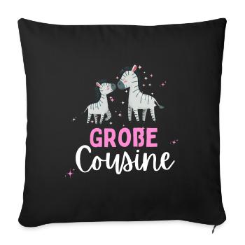 Ich werde große Cousine 2024 Zebra Loading Süß - Sofakissenbezug 45 x 45 cm - Schwarz - Vorne