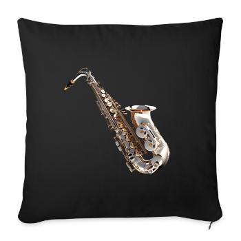 The saxophone is a popular instrument - Sofa pillowcase 17,3'' x 17,3'' (45 x 45 cm) - black - Front