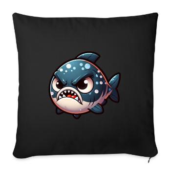 cute angry Piranha - Sofakissenbezug 45 x 45 cm - Schwarz - Vorne