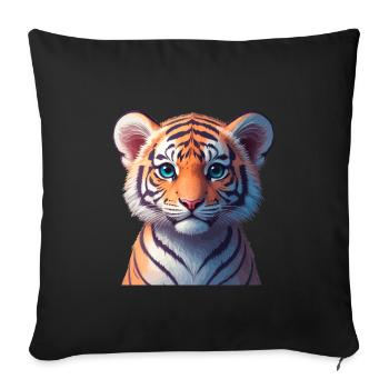 Bengal tiger baby - Sofa pillowcase 17,3'' x 17,3'' (45 x 45 cm) - black - Front