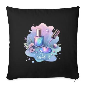 Nailed it Nail Polish Nail Salon - Sofa pillowcase 17,3'' x 17,3'' (45 x 45 cm) - black - Front