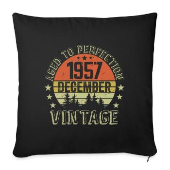 Cadeau Anniversaire Rétro - Nées En Décembre 1957 - Housse de coussin décorative 45 x 45 cm - noir - Devant