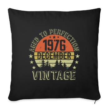 Cadeau Anniversaire Rétro - Nées En Décembre 1976 - Housse de coussin décorative 45 x 45 cm - noir - Devant