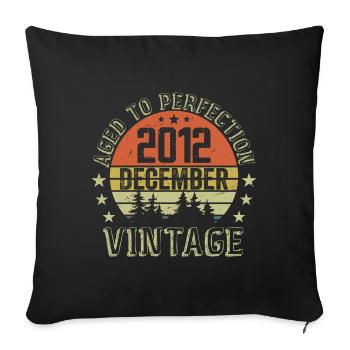 Cadeau Anniversaire Rétro - Nées En Décembre 2012 - Housse de coussin décorative 45 x 45 cm - noir - Devant