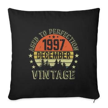 Cadeau Anniversaire Rétro - Nées En Décembre 1997 - Housse de coussin décorative 45 x 45 cm - noir - Devant