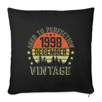 Retro Birthday Gift - Born In December 1998 - Sofa pillowcase 17,3'' x 17,3'' (45 x 45 cm) - black - Front