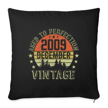 Cadeau Anniversaire Rétro - Nées En Décembre 2009 - Housse de coussin décorative 45 x 45 cm - noir - Devant