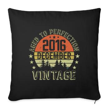 Retro Birthday Gift - Born In December 2016 - Sofa pillowcase 17,3'' x 17,3'' (45 x 45 cm) - black - Front