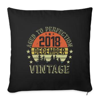 Cadeau Anniversaire Rétro - Nées En Décembre 2018 - Housse de coussin décorative 45 x 45 cm - noir - Devant