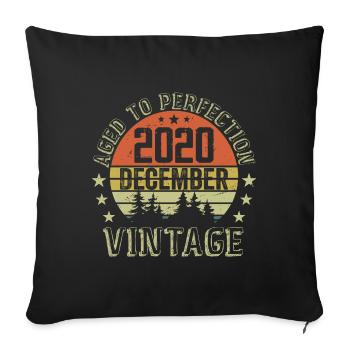 Cadeau Anniversaire Rétro - Nées En Décembre 2020 - Housse de coussin décorative 45 x 45 cm - noir - Devant