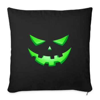 Monster Green Eyes, Scary Halloween Face - Sofa pillowcase 17,3'' x 17,3'' (45 x 45 cm) - black - Front