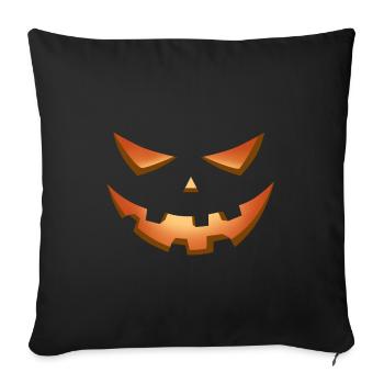 Pumpkin Face for Halloween - Sofa pillowcase 17,3'' x 17,3'' (45 x 45 cm) - black - Front