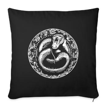 Snake - Sofa pillowcase 17,3'' x 17,3'' (45 x 45 cm) - black - Front