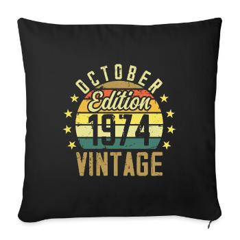 The legends were born in October 1974 - 1974 - Sofa pillowcase 17,3'' x 17,3'' (45 x 45 cm) - black - Front