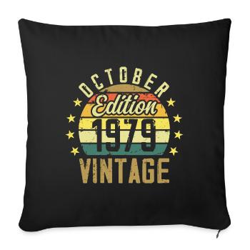 Les légendes sont nées en Octobre 1979 - 1979 - Housse de coussin décorative 45 x 45 cm - noir - Devant