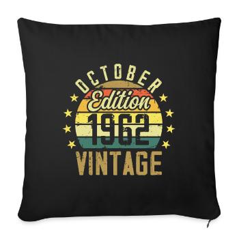 The legends were born in October 1962 - 1962 - Sofa pillowcase 17,3'' x 17,3'' (45 x 45 cm) - black - Front
