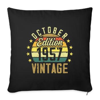 The legends were born in October 1957 - 1957 - Sofa pillowcase 17,3'' x 17,3'' (45 x 45 cm) - black - Front