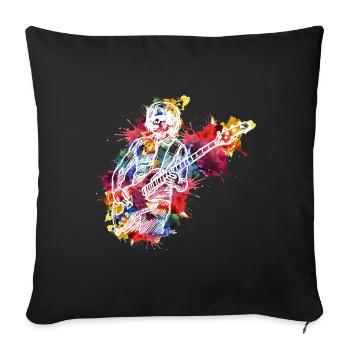 Guitar lover watercolor design for guitarists - Sofa pillowcase 17,3'' x 17,3'' (45 x 45 cm) - black - Front