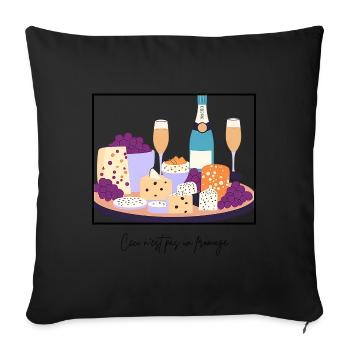 Ceci n'est pas un fromage. - Sofakissenbezug 45 x 45 cm - Schwarz - Vorne