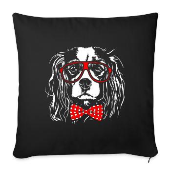 CAVALIER KING CHARLES SPANIEL Jeunes chiens de Wilsign - Housse de coussin décorative 45 x 45 cm - noir - Devant