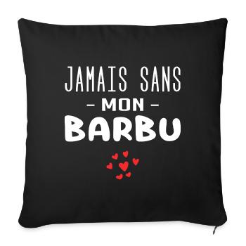 jamais sans mon barbu - Housse de coussin décorative 45 x 45 cm - noir - Devant