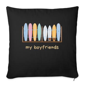 My Surfboard Boyfriends - Sofakissenbezug 45 x 45 cm - Schwarz - Vorne