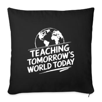 Globe Design for Teachers & Educators - Sofa pillowcase 17,3'' x 17,3'' (45 x 45 cm) - black - Front