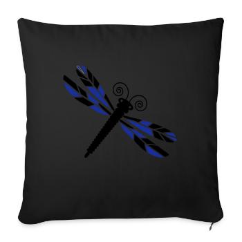 Dragonfly Mosaic - Sofa pillowcase 17,3'' x 17,3'' (45 x 45 cm) - black - Front