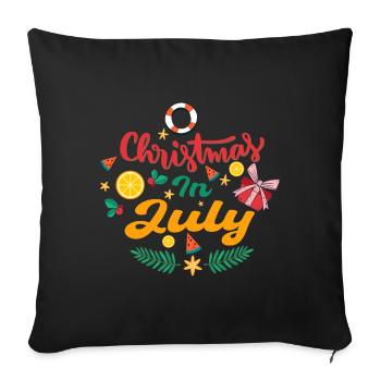 Xmas Christmas In July - Sofa pillowcase 17,3'' x 17,3'' (45 x 45 cm) - black - Front