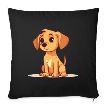 Conception de chien mignon pour les propriétaires de chiens - Housse de coussin décorative 45 x 45 cm - noir - Devant