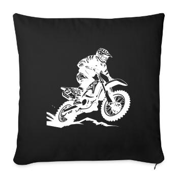 Motocross Bike Sport - Sofa pillowcase 17,3'' x 17,3'' (45 x 45 cm) - black - Front
