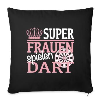 Women darts darts - Sofa pillowcase 17,3'' x 17,3'' (45 x 45 cm) - black - Front